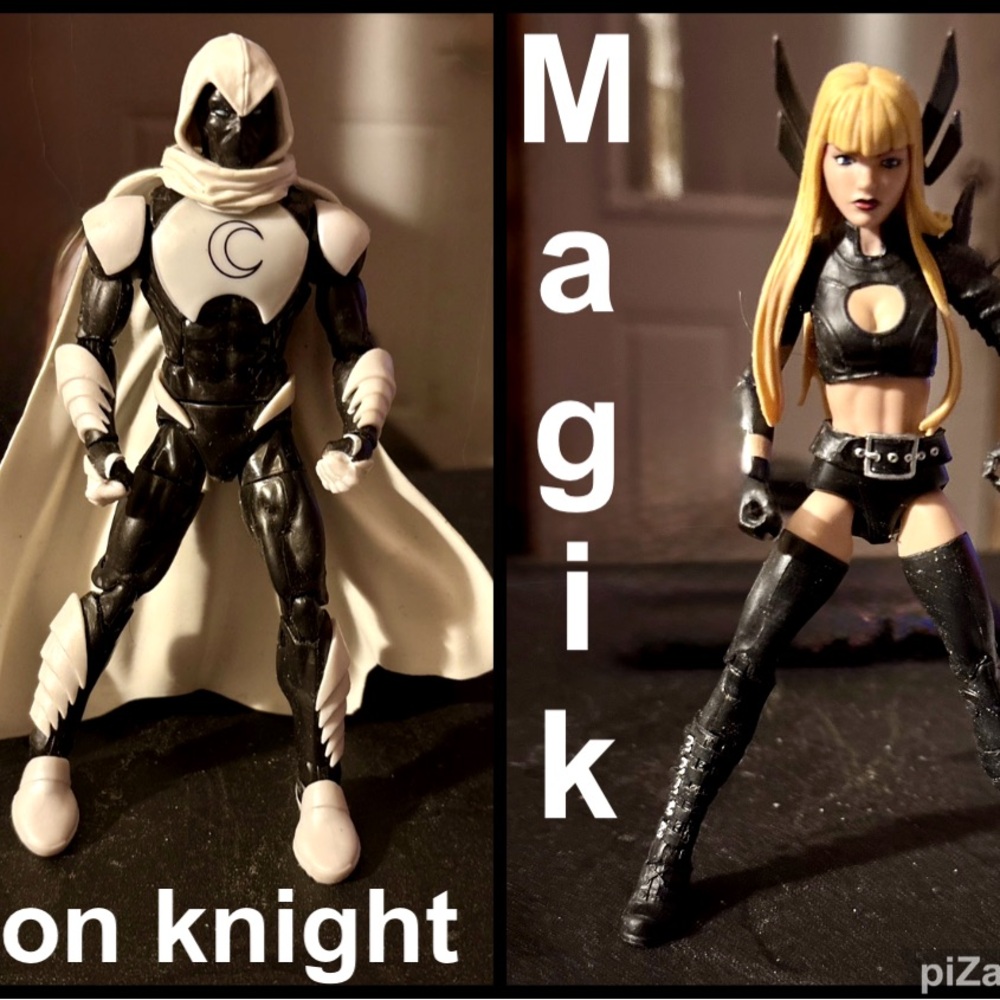Marvel Moon Knight and Magik Figures - Black and White